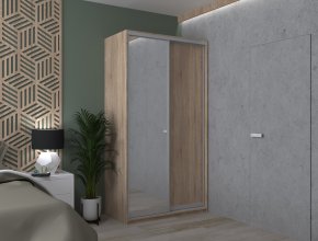 Шкаф купе Сити Лайт Дуб Cонома 1 ДСП / 1 Зеркало 120х45х225 2