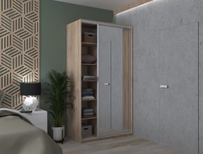 Шкаф купе Сити Лайт Дуб Cонома 1 ДСП / 1 Зеркало 120х45х225 1