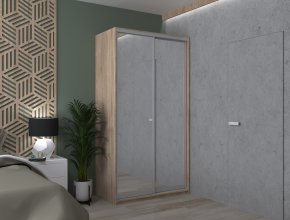 Шкаф купе Сити Лайт Дуб Cонома 2 Зеркала 120х60х225 2