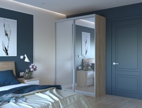 Шафа купе Сіті Лайт Дуб Cонома 2 Дзеркала 150х45х225 4