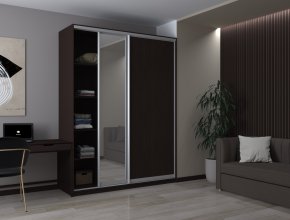 Шафа купе Сіті 24 Венге 1 ДСП / 1 Дзеркало 180х60х240 3