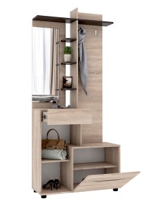 Вешалка "Аякс" 900х376х2000 h . Дуб сонома / Венге магия (левосторонняя) 2