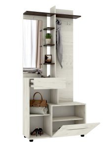 Вешалка "Аякс" 900х376х2000 h . Дуб крафт белый / венге магия (левосторонняя) 2