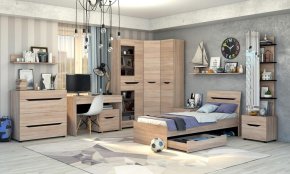 Витрина "Аякс" высокая 650х376х2000 h Дуб сонома / Венге магия (правосторонняя) 1