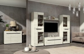 Вітрина "Аякс" висока 650х376х2000 h . Дуб крафт білий / Венге магія (правостороння) 1