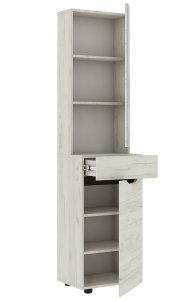 Тумба із дзеркалом "Аякс" 470х376х1880 h . Дуб крафт білий / венге магія 1