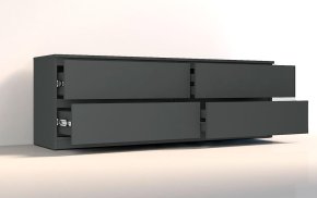 Тумба под телевизор "Брайт" 1392х376х511 h . ДСП Антрацит (Телескопические направляющие) 1