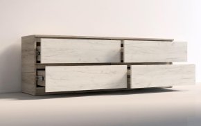 Тумба під телевізор "Брайт" 1392х376х511h . Дуб крафт сірий / білий крафт (Телескоп. направл.) 2