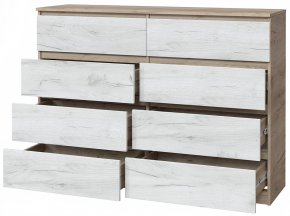 Великий комод "Брайт" 1300х376х950 h . Дуб крафт сірий / Дуб крафт білий (телескоп. спрям.) 1