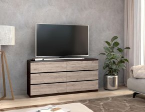 Комод "Брайт" 1500х376х730 h . Венге магия / Дуб крафт серый (телескопические направляющие) 3