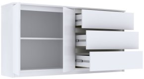 Комод "Брайт" 1580х376х730 h . Белый (Телескопические направляющие, правосторонний) 1