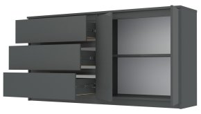 Комод "Брайт" 1580х376х730 h . Антрацит (Телескопічні напрямні, лівосторонній) 1