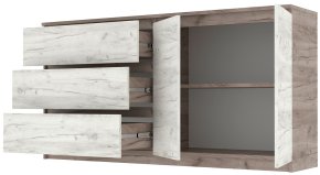 Комод "Брайт" 1580х376х730 h . Дуб крафт серый /Дуб крафт белый (Телес. напр. левосторонний) 1