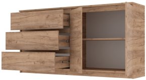 Комод "Брайт" 1580х376х730 h . Дуб крафт золотой (Телескопические направляющие, левосторонний) 1
