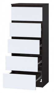 Комод "Брайт" 500х376х1170 h . Венге магия / белый (телескопические направляющие) 2