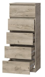 Комод "Брайт" 500х376х1170 h . Дуб крафт сірий (телескопічні напрямні) 3