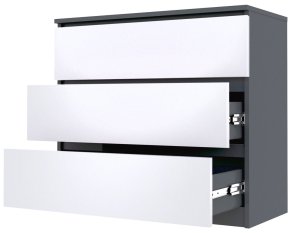 Комод "Брайт" 800х376х730 h . Антрацит/фасад БІЛИЙ (телескопічні напрямні) 1
