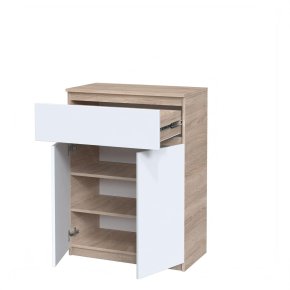 Тумба-комод "Брайт" 700х376х950 h . Дуб сонома / Белый (телескопические направляющие) 1