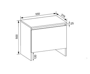 Тумба для обуви "Брайт" 550х376х500 h . Венге магия / Дуб крафт серый (телескоп. направл.) 1