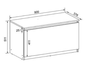 Тумба для обуви "Брайт" 900х376х511 h . Дуб крафт белый 2