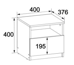 Тумба "Брайт" з 1 ящиком 400х376х400 h . Білий 2