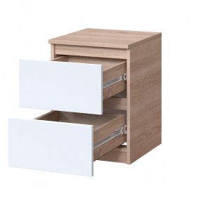 Тумба прикроватная "Брайт" с 2 ящиками 400х376х511 h . Дуб сонома / Белый 2
