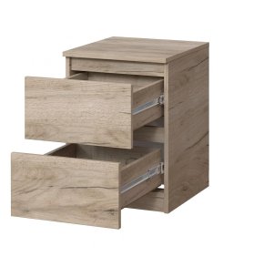Тумба прикроватная "Брайт" с 2 ящиками 400х376х511 h . Дуб крафт серый 2