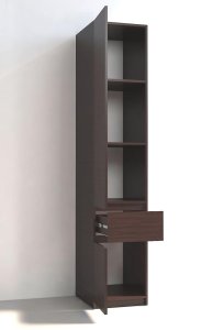 Шкаф-пенал с зеркалом "Брайт" 400х520х2000 h . Венге магия (Телескопические направляющие) 1