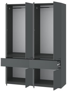 Шкаф "Брайт" 1600х520х2000 h . Антрацит (Телескопические направляющие) 1