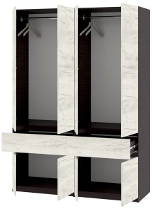 Шафа "Брайт" 1600х520х2000 h . Венге магія / Дуб крафт білий (Телескопічні напрямні) 3