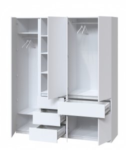 Большой современный шкаф "Брайт" 1800х520х2000 h . Белый 2