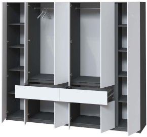 Шафа "Брайт" 2442х520х2000 h . Антрацит / фасад БІЛИЙ (Телескоп. напрямні лівосторонній) 1