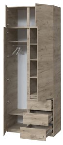 Шкаф с антресолью "Брайт" 1000х520х2400 h . Дуб крафт серый (Телескопические направляющие) 3