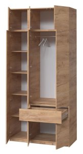 Шафа з антресоллю "Брайт" 1221х520х2400 h . Дуб крафт золотий (лівосторонній) 2