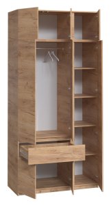 Шафа з антресоллю "Брайт" 1221х520х2400 h . Дуб крафт золотий (правосторонній) 2