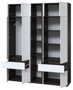 Шафа з антресоллю та полицями "Брайт" 2021х520х2400 h . Венге магія / білий 2