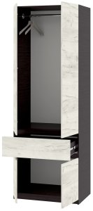 Шкаф "Брайт" 800х520х2000 h . Венге магия / Дуб крафт белый (Телескопические направляющие) 1