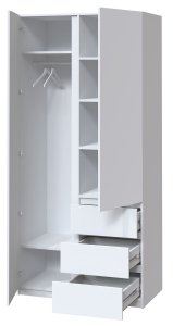 Шафа "Брайт" 1000х520х2000 h . Німфея Альба (Телескопічні напрямні) 2