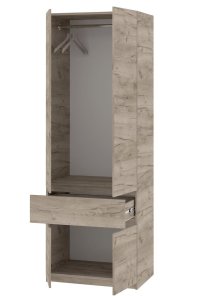 Шкаф с зеркалом "Брайт" 800х520х2000 h . Дуб крафт серый (Телескопические направляющие) 3