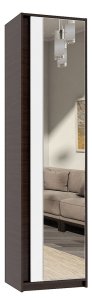 Шкаф-пенал с полками и зеркалом "Брайт" 520х376х2000 h . Венге магия / белый 2