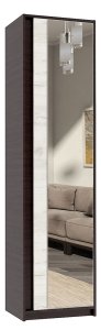 Шафа-пенал з полицями та дзеркалом "Брайт" 520х376х2000 h . Венге магія / Дуб крафт білий 2