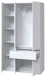 Шафа з дзеркалом "Брайт" 1221х520х2000 h . Білий (лівосторонній) 2