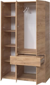 Шкаф с зеркалом "Брайт" 1221х520х2000 h . Дуб крафт золотой (левосторонний) 1