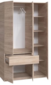 Шкаф с зеркалом "Брайт" 1221х520х2000 h . Дуб сонома (правосторонний) 2