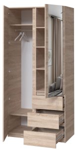 Шафа з дзеркалом "Брайт" 1000х520х2000 h . Дуб сонома (Телескопічні напрямні) 2