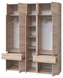 Шкаф с антресолью и зеркалом "Брайт" 2021х520х2400 h . Дуб сонома 1