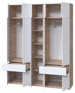 Шафа з антресоллю та дзеркалом "Брайт" 2021х520х2400 h . Дуб сонома / Білий 1