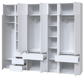 Шкаф с антресолью и зеркалом "Брайт" 3021х520х2400 h . Нимфея альба 1