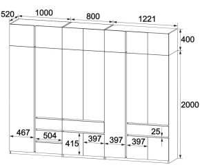 Шафа з антресоллю та дзеркалом "Брайт" 3021х520х2400 h . Білий 2
