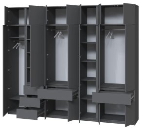 Шафа з антресоллю та дзеркалом "Брайт" 3021х520х2400 h . Антрацит 1